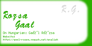 rozsa gaal business card